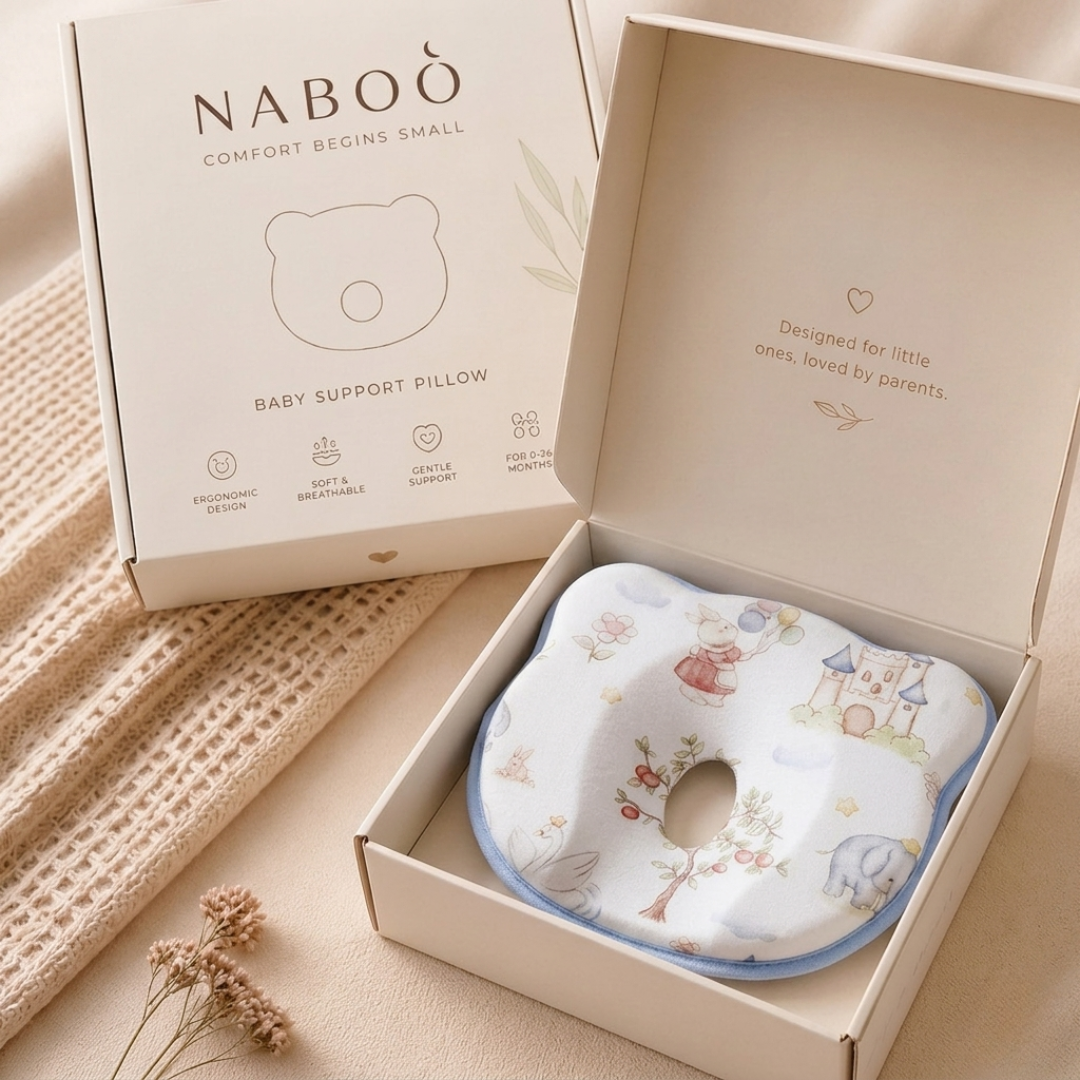 Naboo™  The ergonomic pillow designed to support healthy head development from day one
